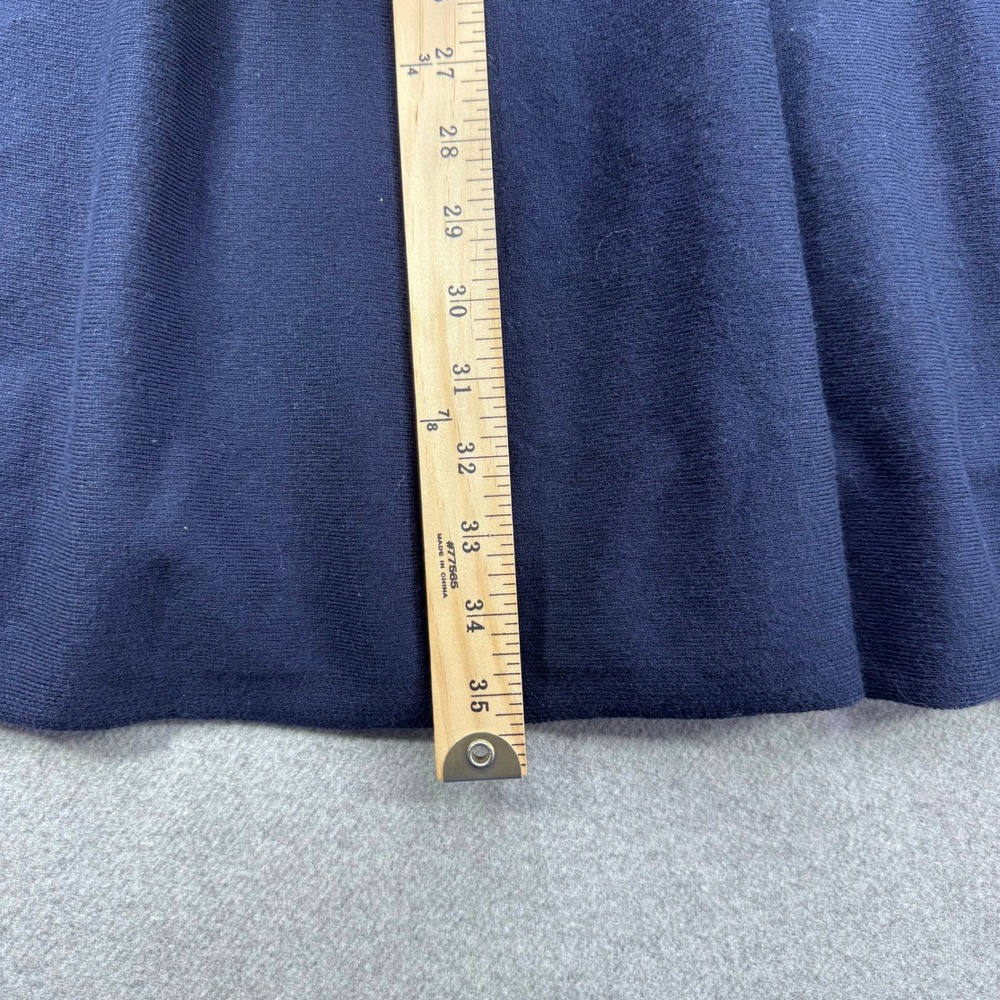 Boden Fit & Flare Dress Size 2R Navy Blue Wool Blend Gold Anchor Button Nautical - Picture 7 of 10